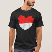 Indonesische vlag op de vorm van het hart Indonesi T-shirt (Voorkant)