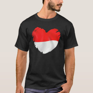 Indonesische vlag op de vorm van het hart Indonesi T-shirt