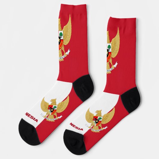 Indonesische vlag Patriottisch, duurzaam Indonesië Sokken (Links)