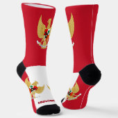 Indonesische vlag Patriottisch, duurzaam Indonesië Sokken (Gebogen)