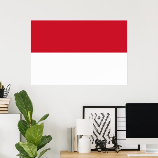 Indonesische vlag poster (Thuiskantoor)