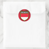 Indonesische vlag ronde sticker (Tas)