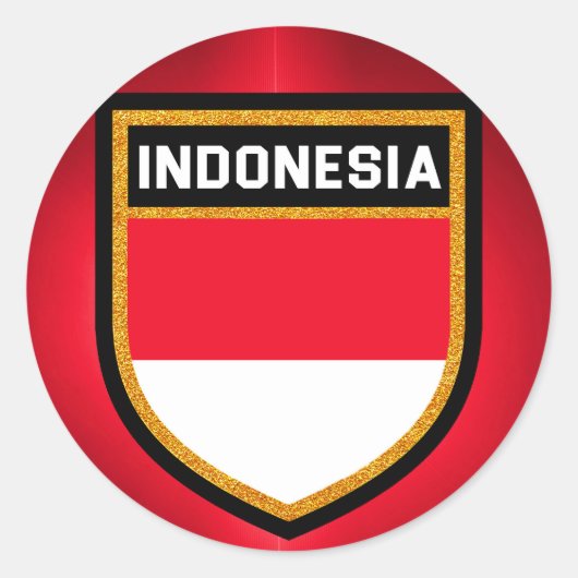 Indonesische vlag ronde sticker (Voorkant)