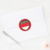 Indonesische vlag ronde sticker (Envelop)