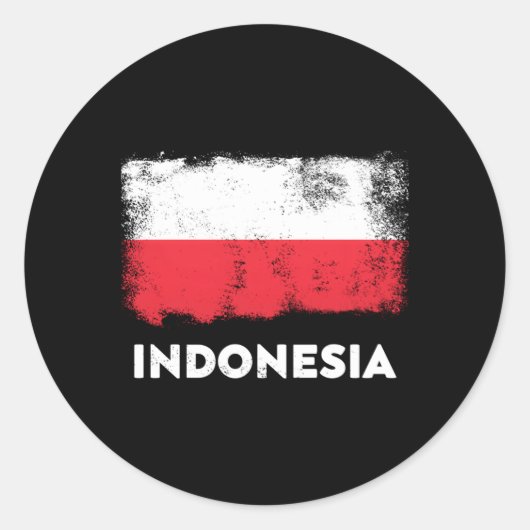 Indonesische vlag ronde sticker (Voorkant)