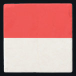 Indonesische vlag stenen onderzetter<br><div class="desc">Patriottische vlag van Indonesië.</div>