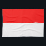 Indonesische vlag theedoek<br><div class="desc">Patriottische vlag van Indonesië.</div>