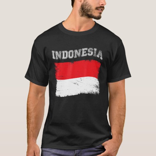 Indonesische Vlag toeristische vakantiebestemming  T-shirt (Voorkant)