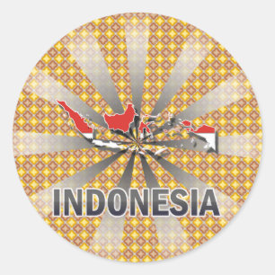 Indonesische vlaggenkaart 2.0 ronde sticker