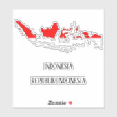 Indonesische vlaggenkaart sticker (Vel)