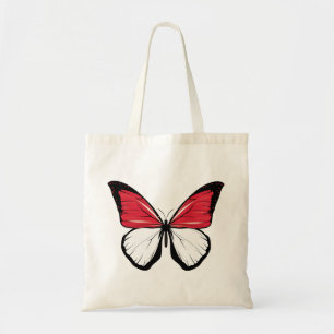 Indonesische vlindervlag tote bag