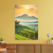 Indonesische zonsondergang canvas afdruk (Insitu (Woonkamer))