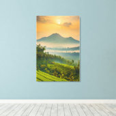 Indonesische zonsondergang canvas afdruk (Insitu (Houten vloer))