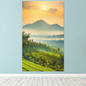 Indonesische zonsondergang canvas afdruk (Insitu (Houten vloer))
