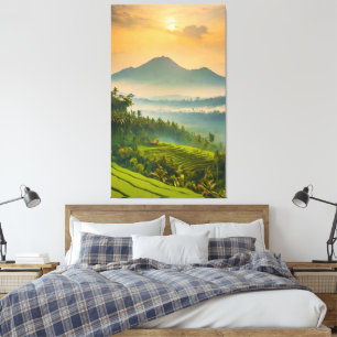 Indonesische zonsondergang canvas afdruk