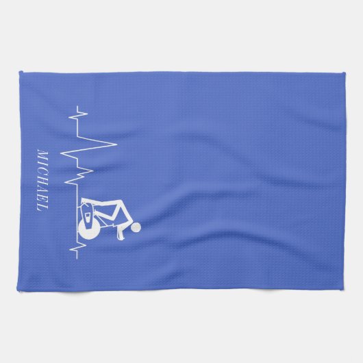 Indoor draaiende cyclus hartslag op maat theedoek (Horizontaal)