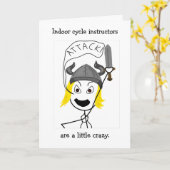 Indoor fietsen-aanval! wenskaart kaart (Gele Bloem)