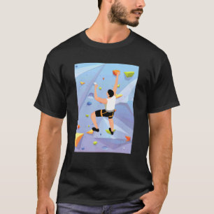 Indoor muur klimmen rotsklimmers actie sporten t-shirt
