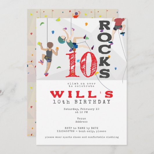 Indoor muur klimmen tiener Tween elke leeftijd ver Kaart (Voorkant / Achterkant)