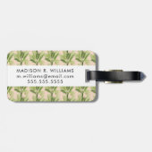 Indoor Oasis | Palmstructuurpatroon Bagagelabel (Achterkant horizontaal)