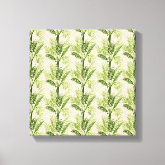 Indoor Oasis | Palmstructuurpatroon Canvas Afdruk (Voorkant)
