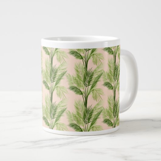 Indoor Oasis | Palmstructuurpatroon Grote Koffiekop (Voorkant rechts)