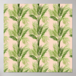 Indoor Oasis   Palmstructuurpatroon Poster