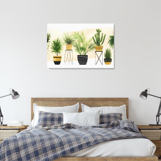 Indoor Oasis | Plant Lineup Canvas Afdruk (Insitu (Slaapkamer))