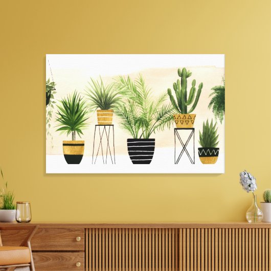 Indoor Oasis | Plant Lineup Canvas Afdruk (Insitu (Woonkamer))