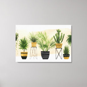 Indoor Oasis Plant Lineup Canvas Afdruk