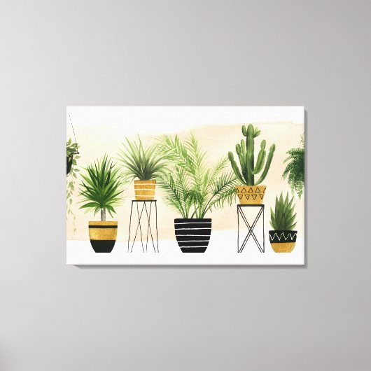 Indoor Oasis | Plant Lineup Canvas Afdruk (Voorkant)