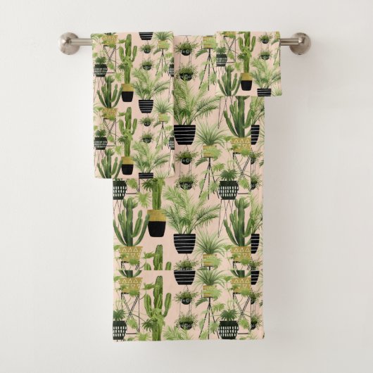 Indoor Oasis | Plant Lineup Patroon Bad Handdoek (Insitu)