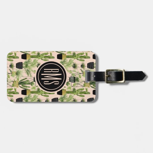 Indoor Oasis | Plant Lineup Patroon Bagagelabel (Voorkant horizontaal)
