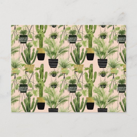 Indoor Oasis | Plant Lineup Patroon Briefkaart (Voorkant)