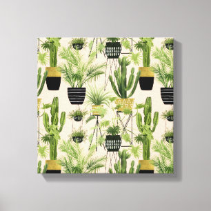 Indoor Oasis Plant Lineup Patroon Canvas Afdruk