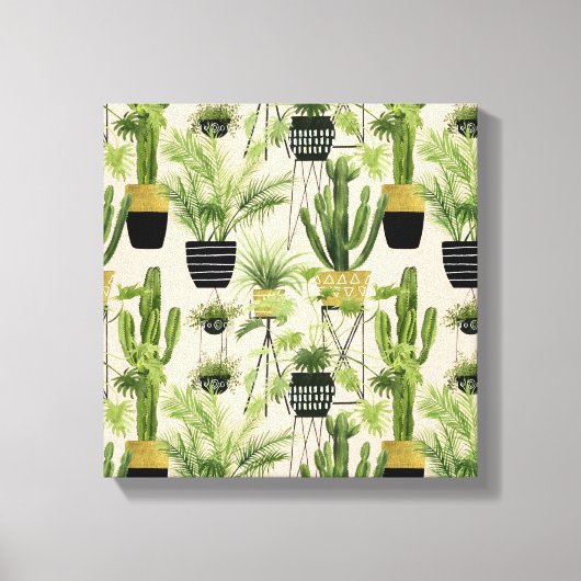 Indoor Oasis | Plant Lineup Patroon Canvas Afdruk (Voorkant)