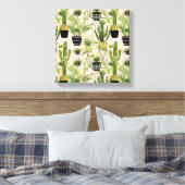 Indoor Oasis | Plant Lineup Patroon Canvas Afdruk (Insitu (Slaapkamer))