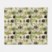 Indoor Oasis | Plant Lineup Patroon Fleece Deken (Voorkant (Horizontaal))