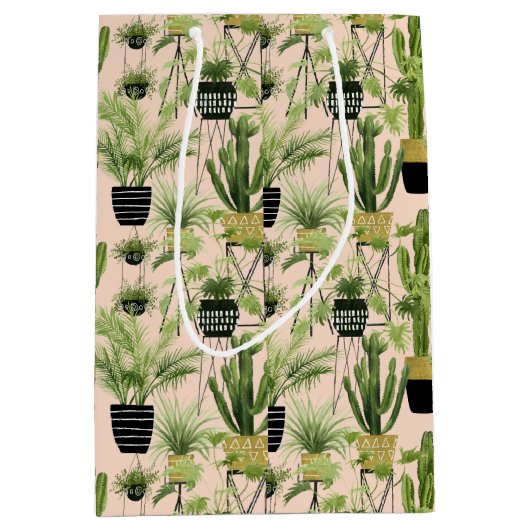 Indoor Oasis | Plant Lineup Patroon Medium Cadeauzakje (Voorkant)