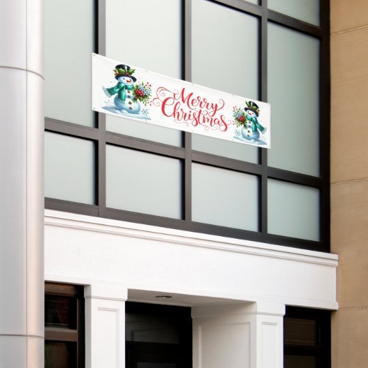 Indoor Outdoor Custom Banner-Merry Christmas Spandoek (Buitenkant Gebouw)