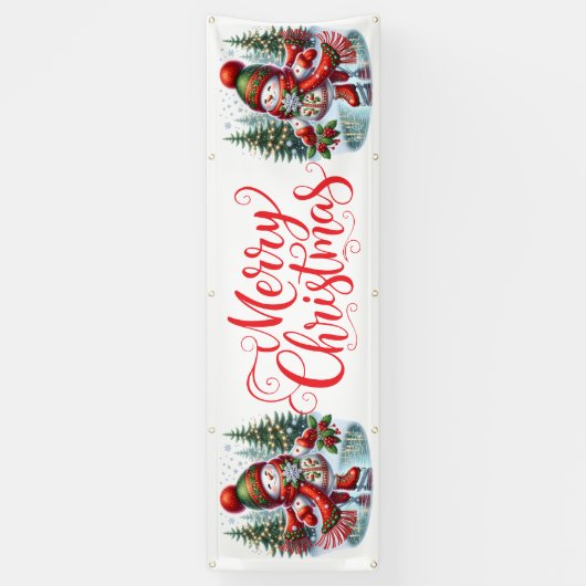 Indoor Outdoor Custom Banner-Merry Christmas Spandoek (Verticaal)