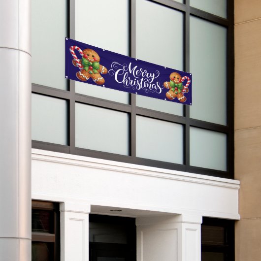 Indoor Outdoor Custom Banner-Merry Christmas Spandoek (Buitenkant Gebouw)