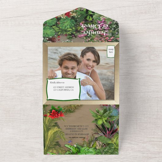 Indoor, Outdoor Nature in Bloom All In One Uitnodiging (Buitenkant)