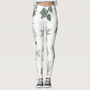 Indoor planten: handgetekende set. leggings