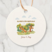 Indoor playground birthday party bedankjes labels (Voorkant)