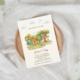 Indoor playground birthday party invitation kaart