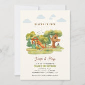 Indoor playground birthday party invitation kaart (Voorkant)