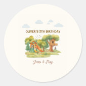 Indoor playground birthday party ronde sticker (Voorkant)