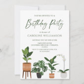 Indoor Potten Planten Verjaardagsfeestuitnodiging Kaart (Voorkant)