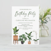 Indoor Potten Planten Verjaardagsfeestuitnodiging Kaart (Staand voorkant)